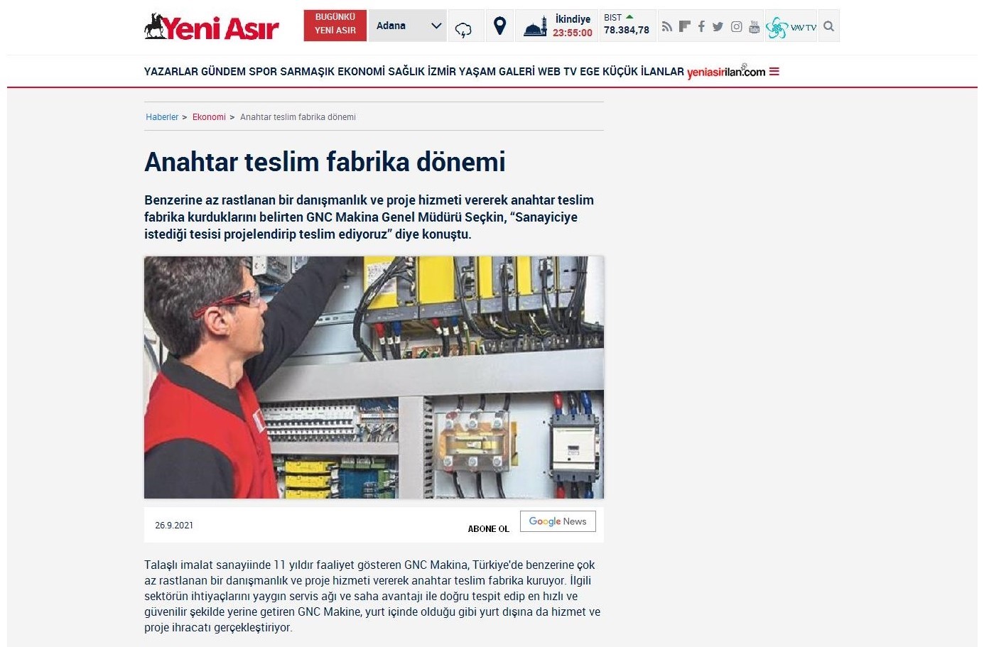 Anahtar Teslim Fabrika Dönemi