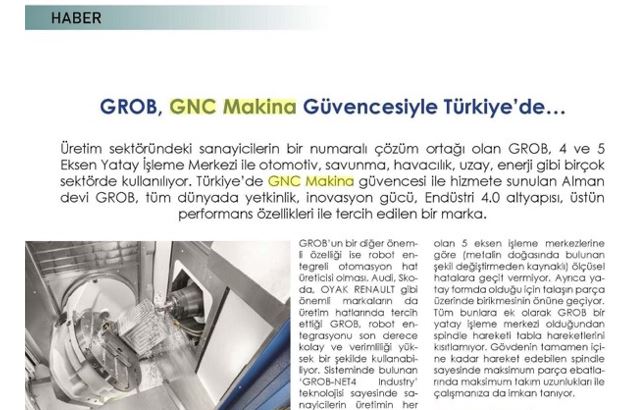 GROB, GNC Makina Güvencesiyle Türkiye'de ( Kobilife)